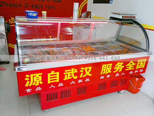 B053深圳寶安龍華民治周記黑鴨鴨脖子展示冷柜